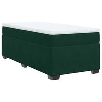 cama individual  cama de adulto  cama box spring con colchon terciopelo verde oscuro 100x200 cm