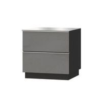 pequeno mueble para tv o mueble auxiliar de 50cm coleccion zante con 2 cajones color negro y gris brillante