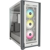 corsair icue 5000x rgb cristal templado usb 30 blanca