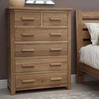 rohan oak 2 over 4 chest of drawers