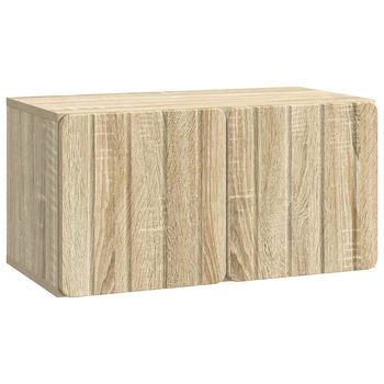 Mueble De Tv De Pared 59,5 X 31 X 30 Cm Roble Sonoma Vidaxl