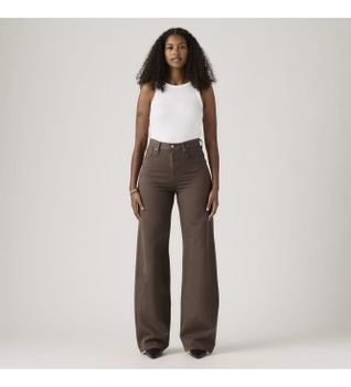 Levi's para mujer. A6081-0083 Jeans Ribcage Wide Leg marrón (29/32), Casual, Lino