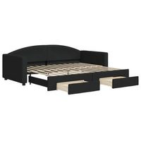 sofa cama nido con cajones tela negro 90x200 cm vidaxl