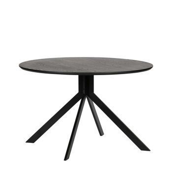 Mesa de comedor redonda de acero negro