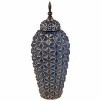 jarron de ceramica  negro d18x45h cm
