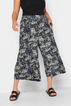 Yours Culottes Azul Marino Estampado, Mujer Curvy Y Tallas Grandes, Yours
