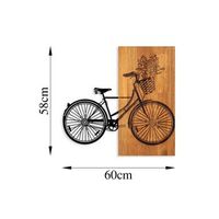 decoracion pared de madera historical floral bike- m 377 nogal negro 60x58 cm