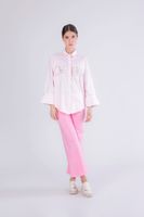 camisa oxford con bordado pink s