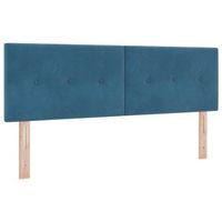 cabeceropanel de cabecero led con tiras led manual azul 160 cm terciopelo