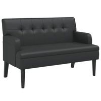 banco con respaldo cuero sintetico negro 112x655x75 cm