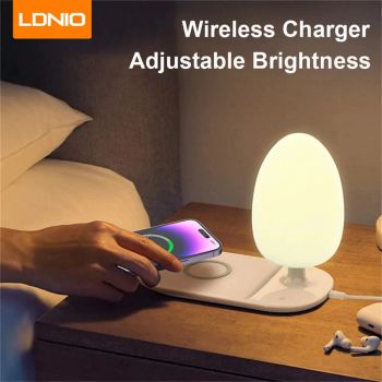 Cargador inalámbrico LDNIO Y3 15W 10W 7.5W 5W con carga rápida Wireless Charging Pad y lámpara de mesa para teléfonos in