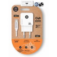 cargador de pared tech one tech tec2221 gan pd 20w usb-c incluye cable