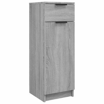 Armario De Baño | Mueble Baño Madera Contrachapada Gris Sonoma 32x34x90 Cm