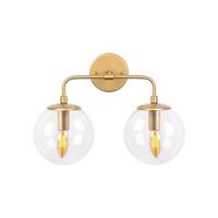 lampara de pared horn-12211 oro metal vidrio 37x21x27 cm