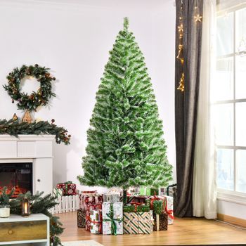 Árbol De Navidad Artificial De Pet Metal Homcom Ø100x210 Cm-verde