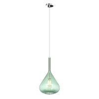 lampara colgante moderna kona de 1 luz en cristal verde - casquillo e27 - regulable hasta 250 cm d20