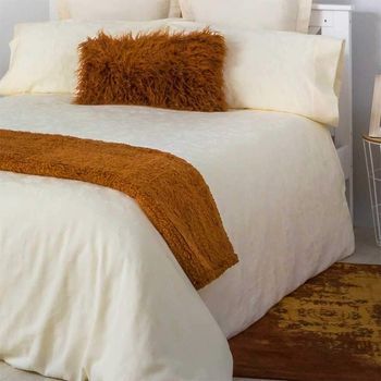 Funda Nórdica Jacquard Floral Beige Algodón Beige Cama De 135