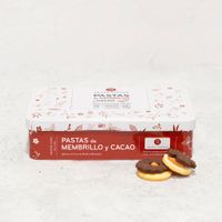 lata de pastas de membrillo y cacao 230g