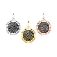 colgante circular huella dactilar plata 925 grabable