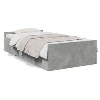 cama para adulto  cama individual  cama con cajones madera de ingenieria gris hormigon 75x190 cm