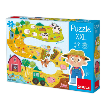 Diset - Goula puzzle XXL  de cartón Granja, 17 piezas (53176)