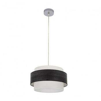 Colgante myriam 1xe27 cromo/madera negra regx40x40 cm