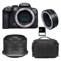 camara mirrorless canon eos r10 242mp rf-s 18-45mm is stm wifi bt  bolsa  tarjeta sd
