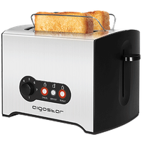 aigostar mini sunshine - tostadora 2 ranuras 900w 7 niveles de tostado