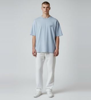 C.P. Company para hombre. 20CMTS086A005100W Camiseta 30/1 Sleeve Logo (XL), Azul, Casual, Algodón, Manga corta