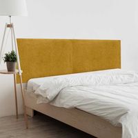 dhome cabecero mostaza 180cm dual acabado toalla soft tapizado liso con patas 8cm grosor 70 alto tejido suave para pared acusticos cabeceros absorbentes 180cm 8cm - 70 al - mostaza