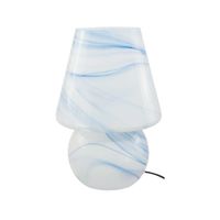 lampara de mesa de vidrio azul
