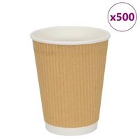 tazas de cafe de papel 500 uds 12oz 300ml marron vidaxl