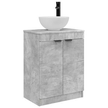 Vanidad De Baño Con Lavabo Gris Hormigón 54 X 35 X 83 Cm Vidaxl