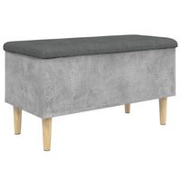 banco de almacenamiento con cojin de asiento 82 x 42 x 46 cm madera contrachapada color gris hormigon dec024768