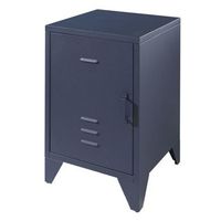 mesita de noche bronxx con puerta metal azul mate vipack