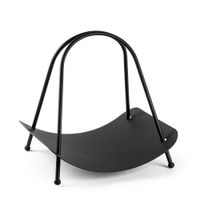 lenero de diseno en metal negro h50 cm