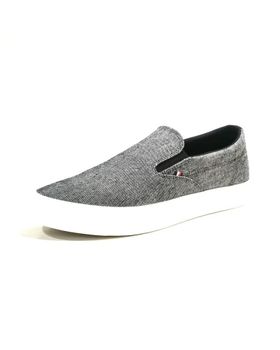 de TOMMY HILFIGER ZAPATILLA CASUAL DE LONA CON SUELA DE GOMA NEGRO