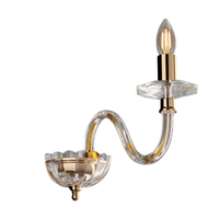 aplique ruben en hierro dorado con cristal transparente 1 luz 13 p30 bl267-ap1-or