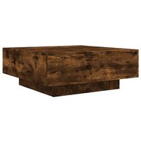 mesa de cafe - mesa de centro madera de ingenieria roble ahumado 80x80x31 cm