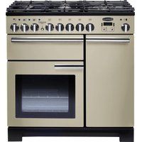 rangemaster professional deluxe 90 dual fuel range cooker - cream  chrome cream