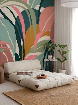 Papel pintado vegetal colorido de alta gama 200 g 300x200 cm 4 tiras