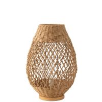 lampara de sobremesa de metal y madera beige 38x38x545 cm