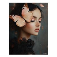 cuadro mujer con mariposas alu dibond 30x40