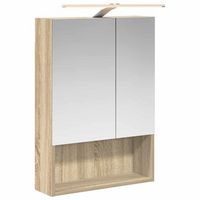 armario con espejo de bano  mueble de bano roble sonoma 50 x 145 x 70 cm