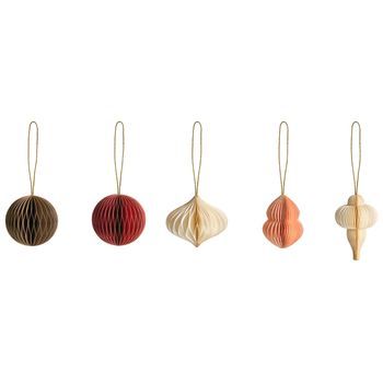 Conjunto De 20 Bolas De Navidad Para El Árbol Adornos Navideños Colgantes De Papel Geométrico 3d Multicolor Stora