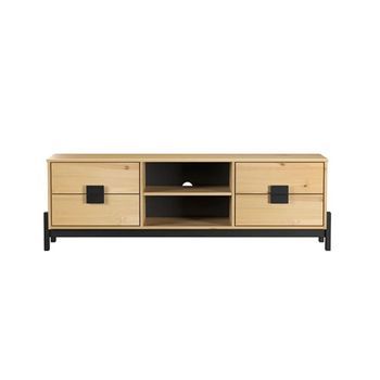 Mueble De Tv Almería 4 Cajones + 2 Compartimentos Natural 48x149x40 Cm