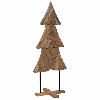 Árbol De Navidad Marrón 151 Cm Madera De Teca Maciza Vidaxl