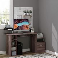 escritorio para ordenador con cajon y estanteria 152 x 60 x 88 cm