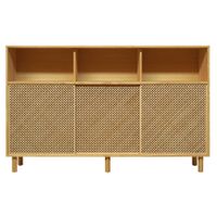 aparador de pino macizo natural con 3 puertas 180 cm barnizado