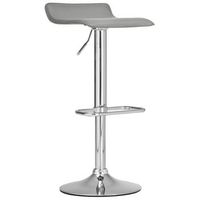 taburete de bar x1 con reposapies asiento giratorio 360 diseno sencillo pvc gris y metal cromado 100004802